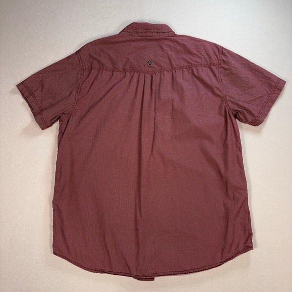 Prana Borla Shirt Men's XL Red Micro Dot Cotton Pocket Button Up Outdoor *Stain* - Picture 3 of 16